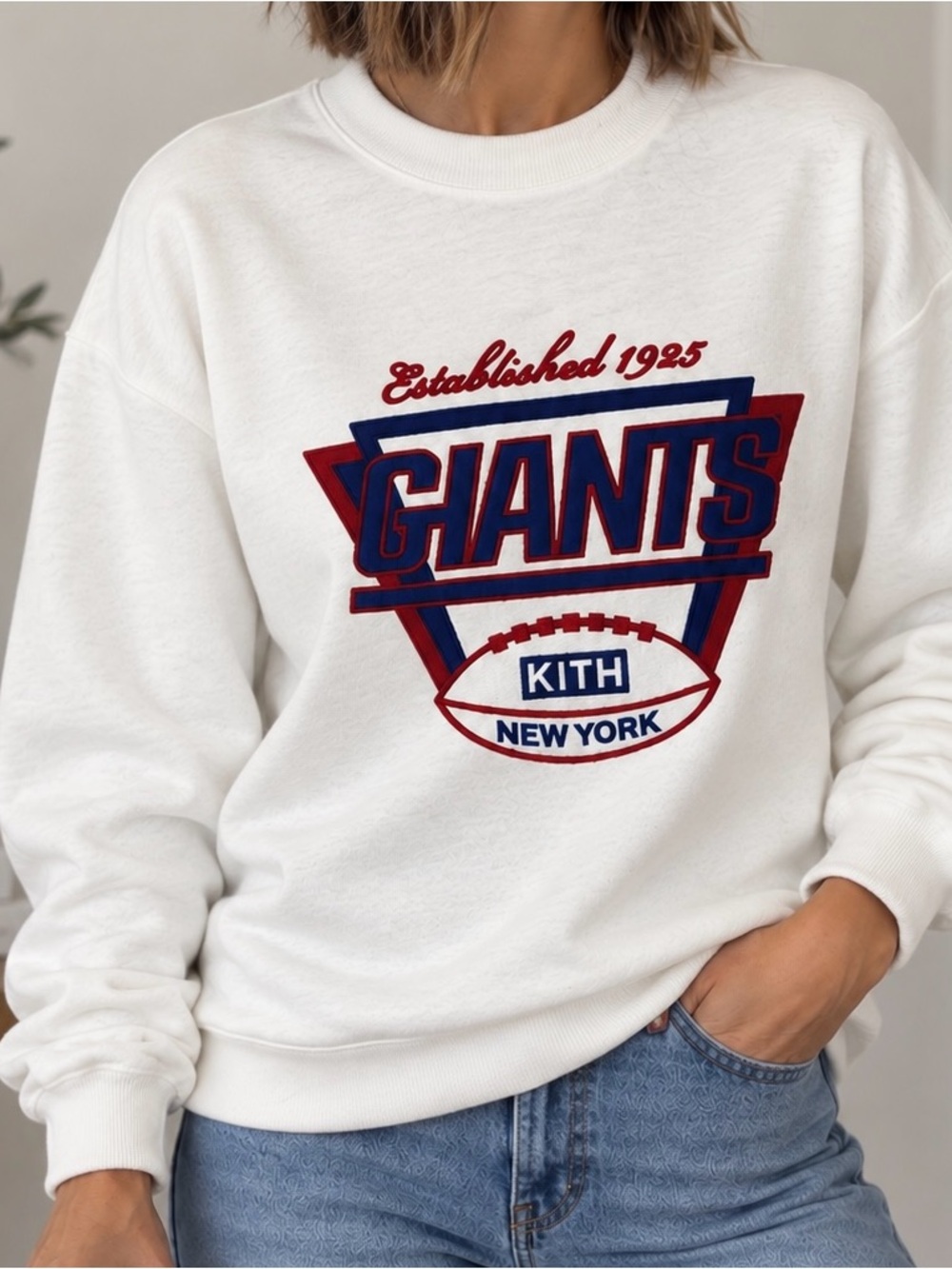 Kith New York Giants White Crewneck Sweatshirt